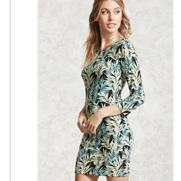 Foliage 3/4 Sleeve Dress - Picture 1 of 2